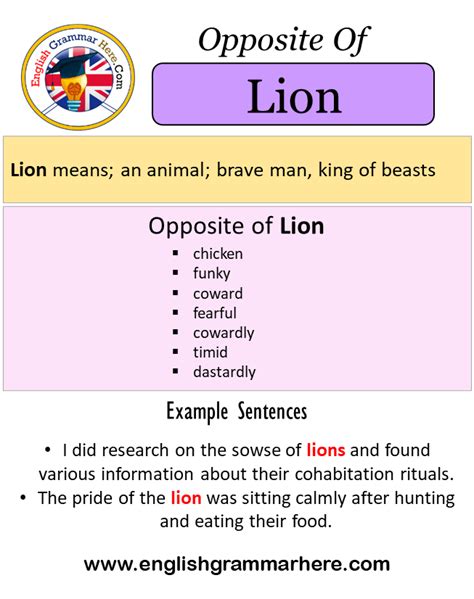 lion antonym.